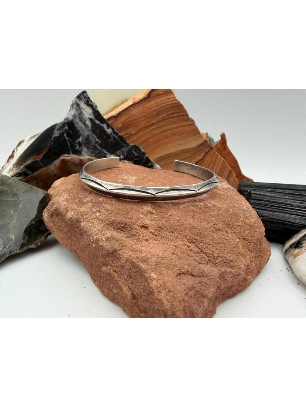 Vintage Navajo Sterling Silver Cuff Bracelet